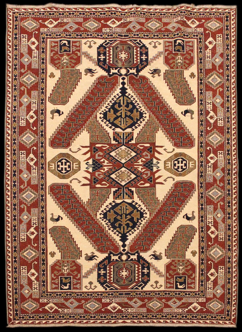 NEW 7' 8" x 5' 9" Uzbek Soumak: NEW 7' 8" x 5' 9" Uzbek soumak. Very nice embroidered soumak (flatweavve) made with natural dyes.