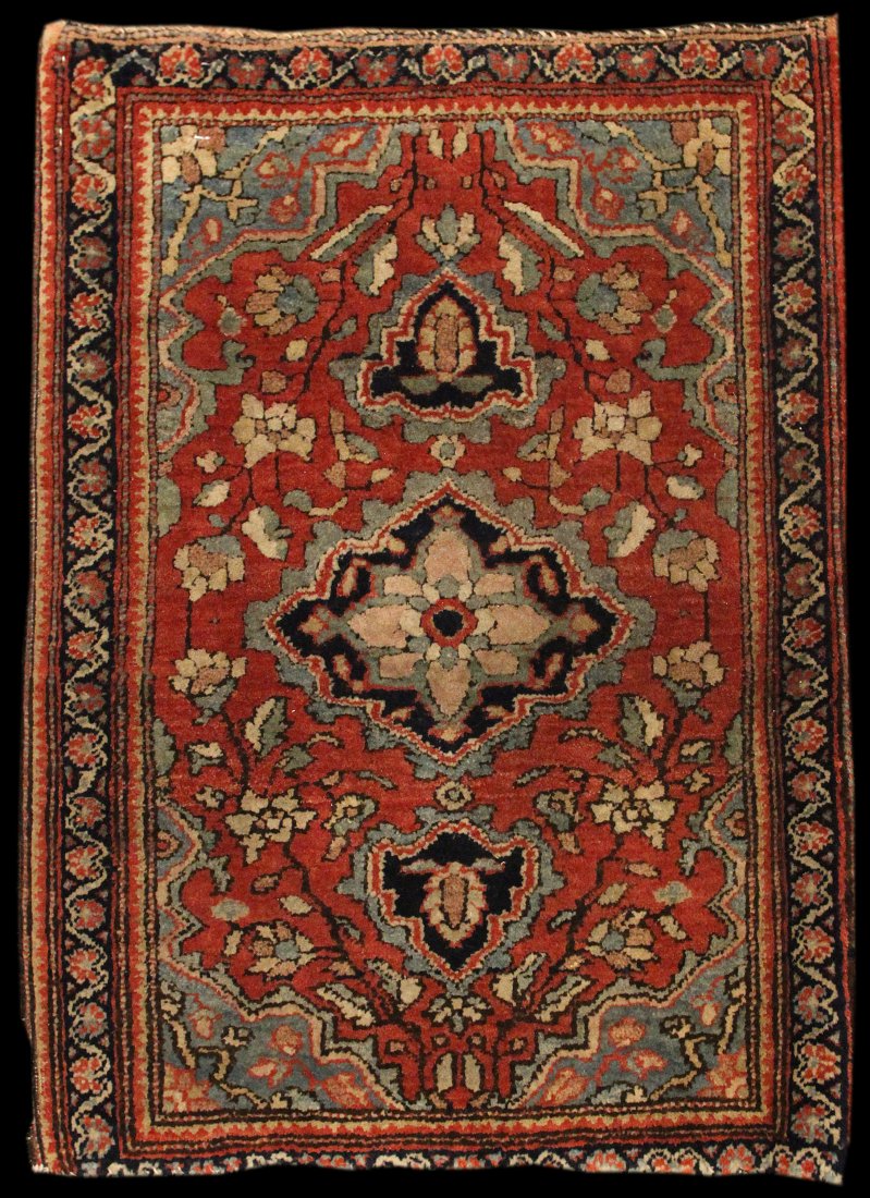 Antique 2' 2" x 1' 7" Persian Sarouk (1 of 2)