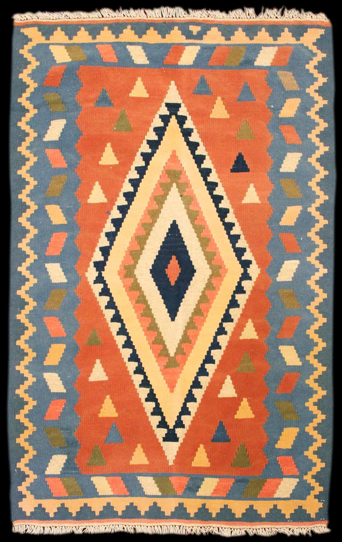 NEW 4' 2" x 2' 9" Turkish Slit-Weave Kilim (1 of 2)