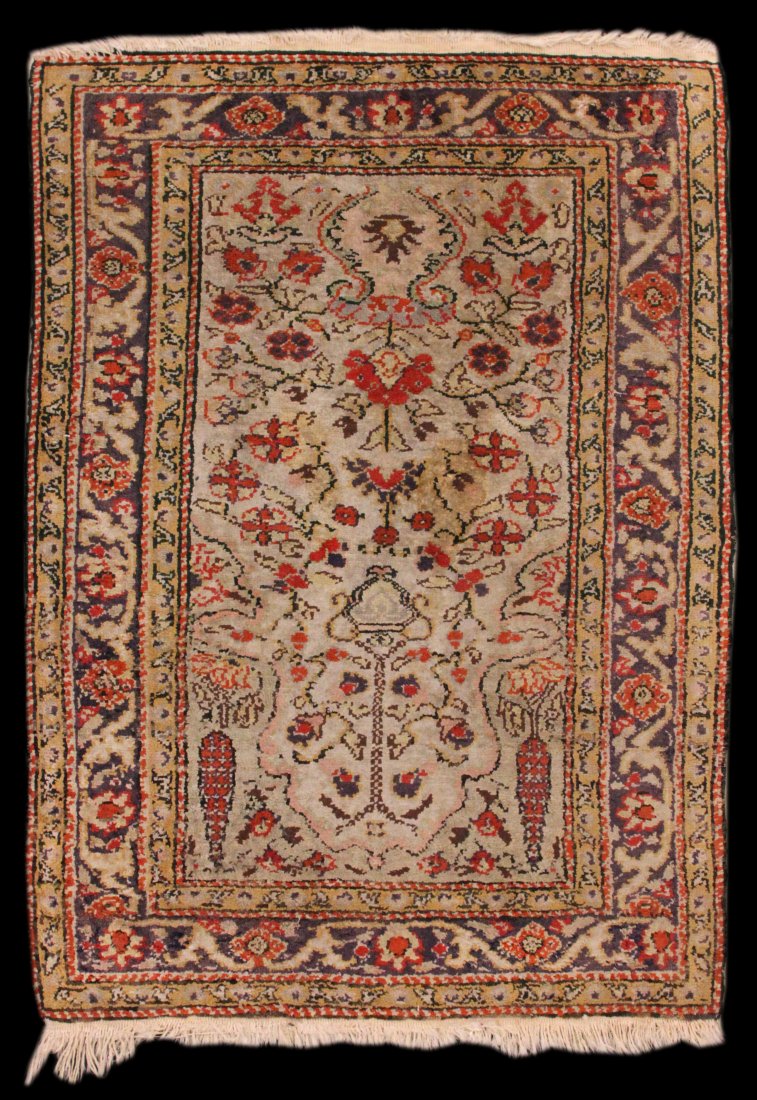 Semi-Antique 3' 0" x 2' 1" Turkish(?) Silk(?) (1 of 2)