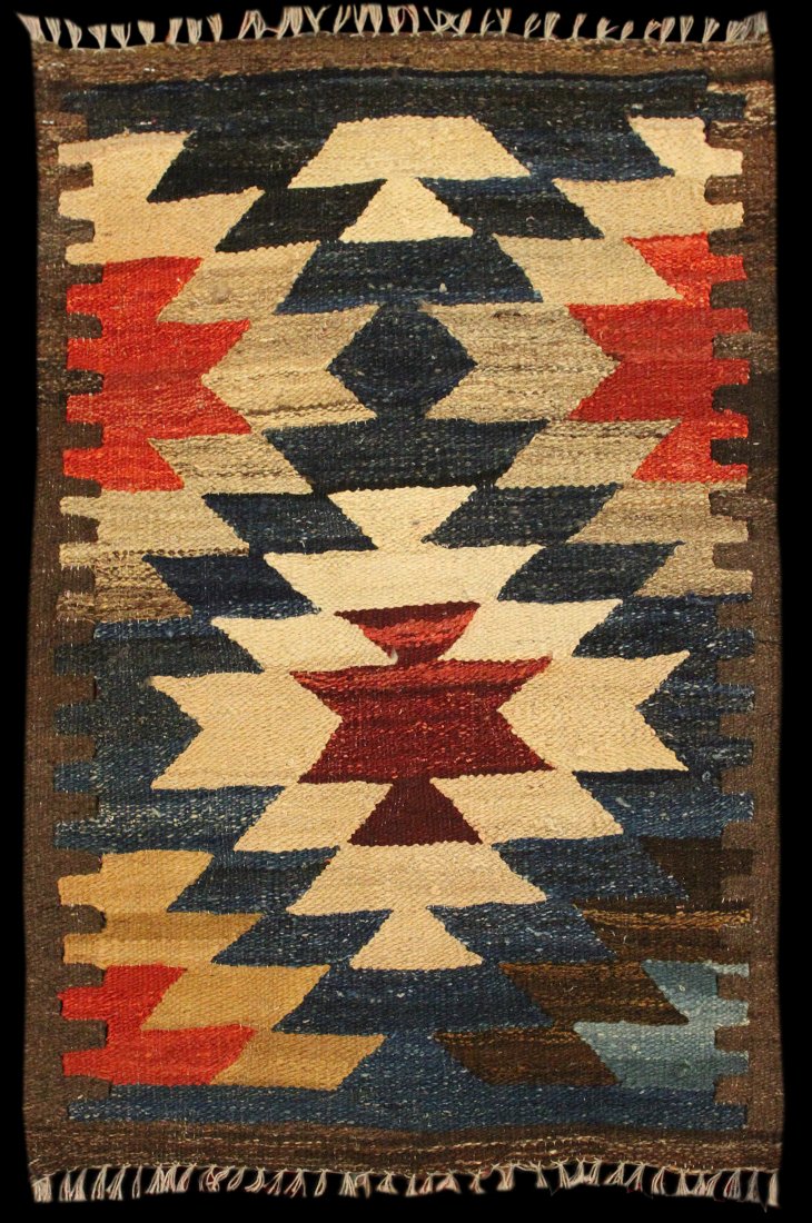 New 3' 0" x 2' 2" Afghan Kilim: NEW 3' 0" x 2' 2" Afghan kilim scatter rug.
