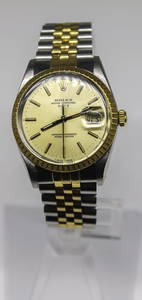 18k Rolex DateJust two tone watch. Ref 15053