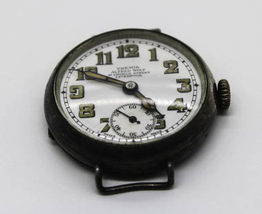 1940's Vintage Premia Alford Wolf Trench Watch: ----DESCRIPTION---- A Vintage 1940's Premia Alfred Wolf Trench Watch – Working condition ----- DETAIL ----- MAKE: Premia MODEL // Trench Watch REF. No. // YEAR // 1981 CASE // metal MOVEMENT //