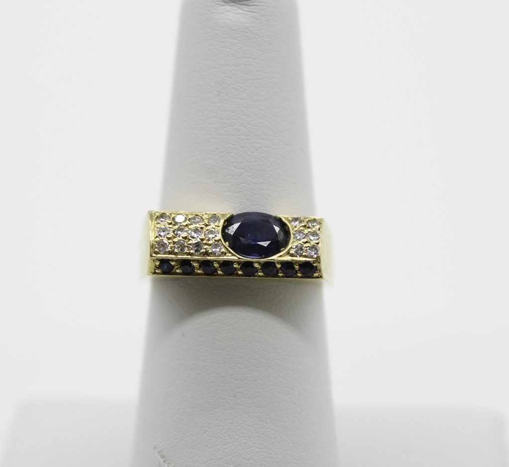 18K Diamond & Sapphire Ring Square Back A: $3,400 (1 of 10)
