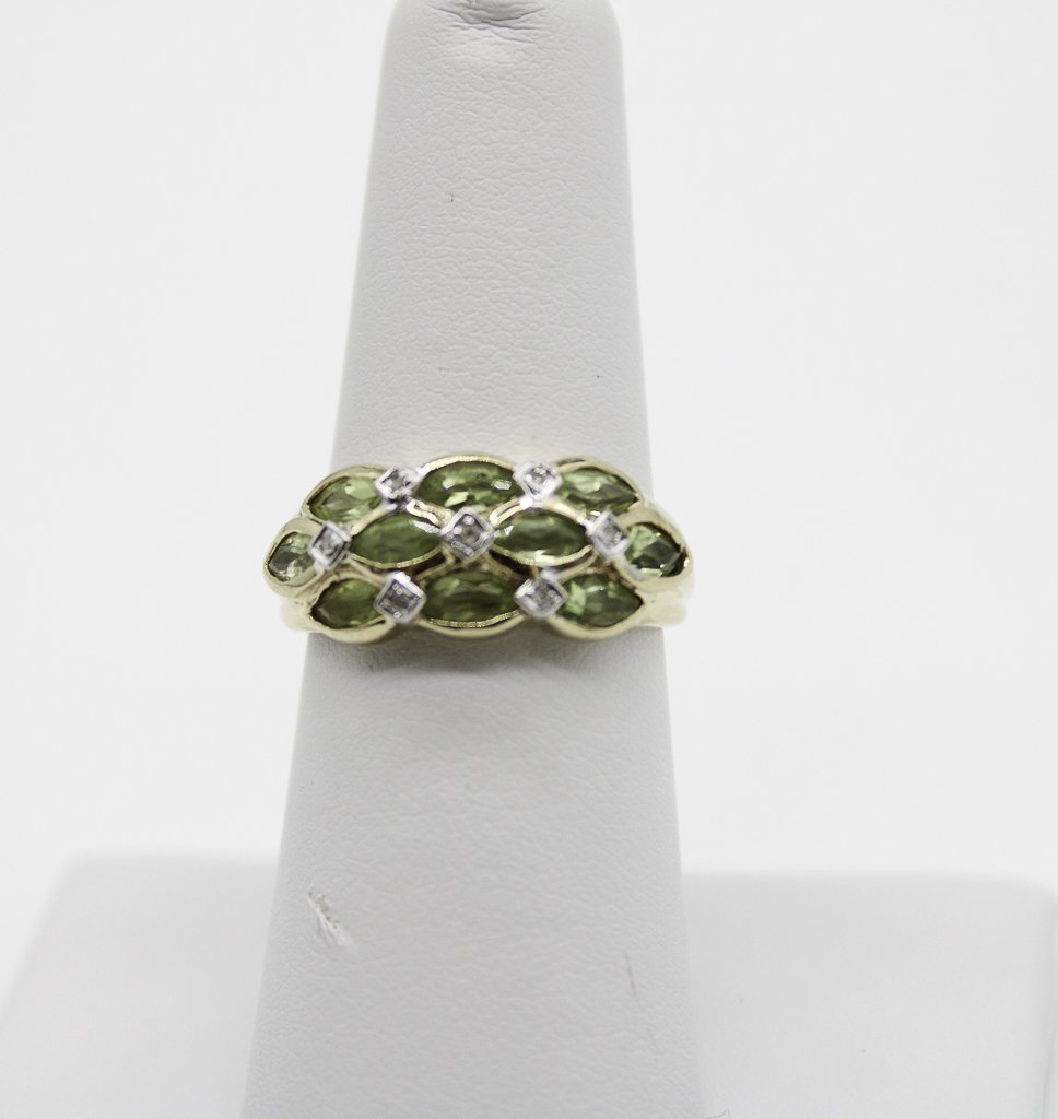 14K Y.G Peridot & Diamond Ring (1 of 7)