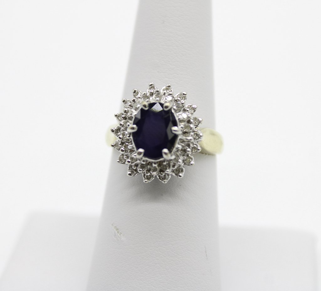 14k YWG Sapphire & Diamond Ring. A: $2,150. (1 of 8)