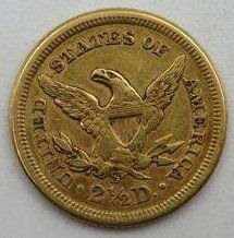 1876 2 1/2 Dollars U.S Gold Coin .15oz (1 of 3)