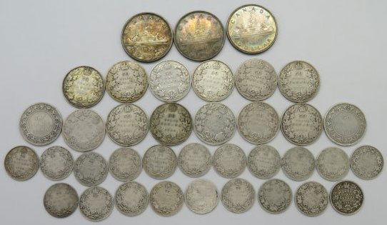 $15 Face Value Mixed Lot 80% CDN Silver Canadian Coins 9oz (1 of 6)