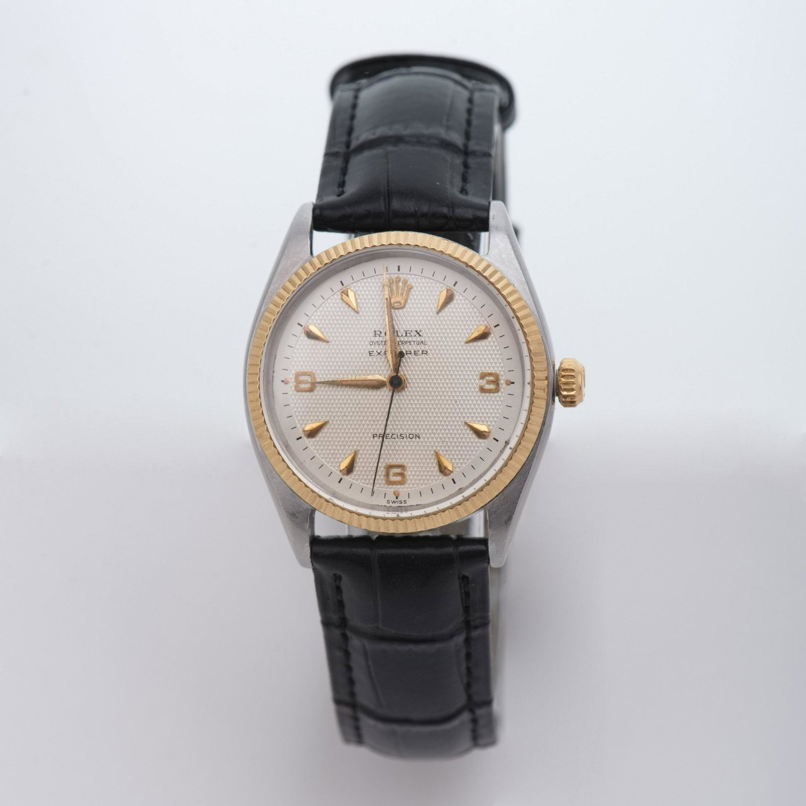 1950's Mens Rolex Oyster Explorer honeycomb dial watch Ref 5501 (1 of 7)