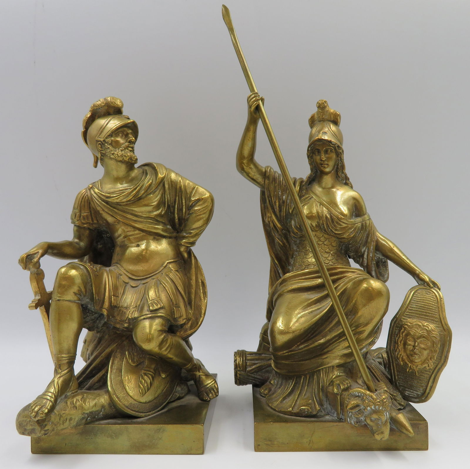 Pair of cast brass figural studies (1 of 4)