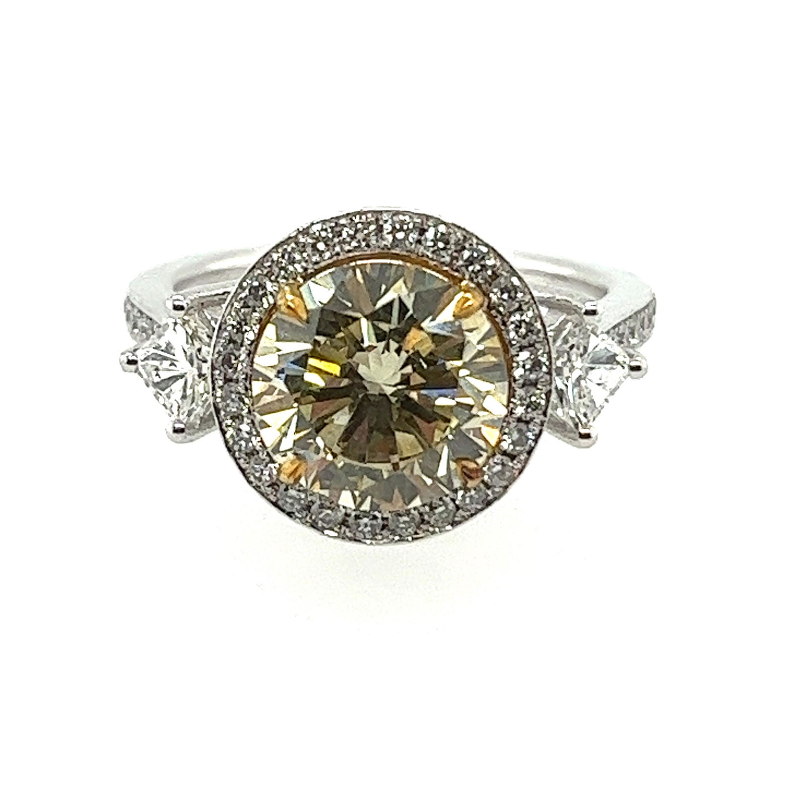 2.75 ctw SGL 18k White Gold , Fancy Intense Yellow & White Diamond Ring (1 of 7)