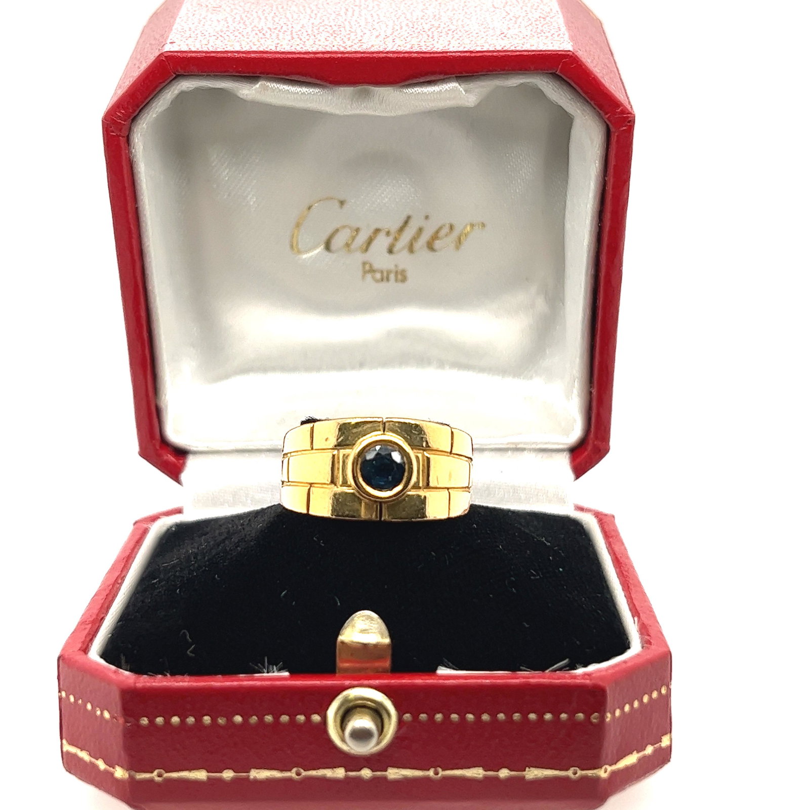 Cartier Panthere Gold & Sapphire Ring ref #B4001400 (1 of 5)