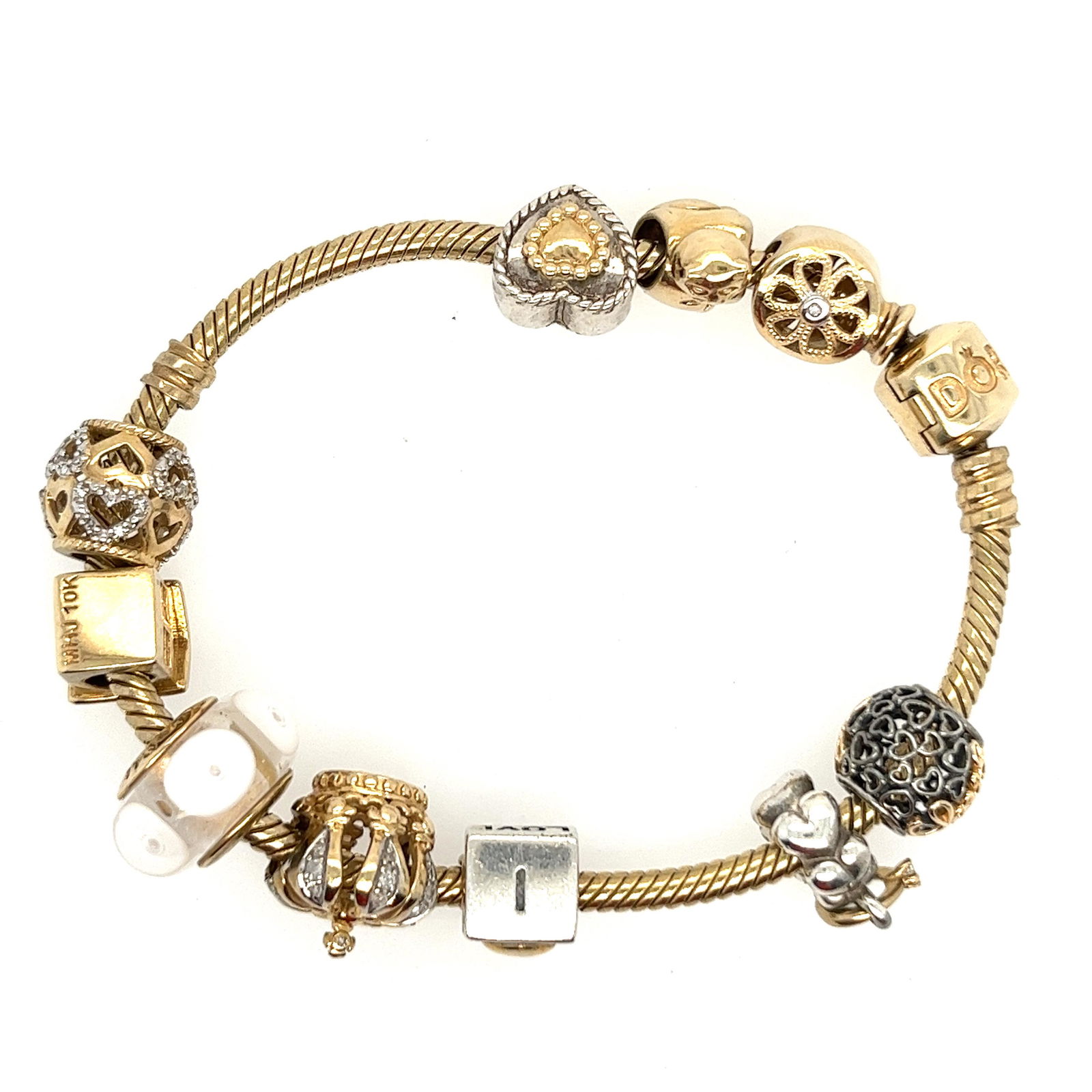 Pandora Bracelet w/ 10 charms (1 of 6)