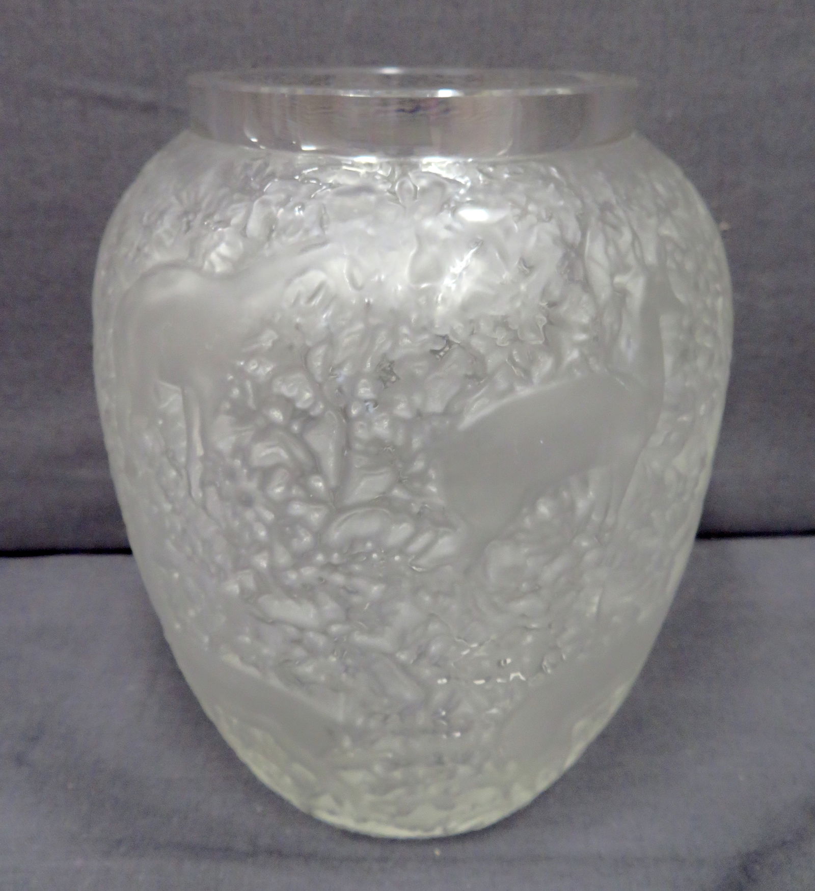 Lalique Art Glass Vase, "Birches" (1 of 5)