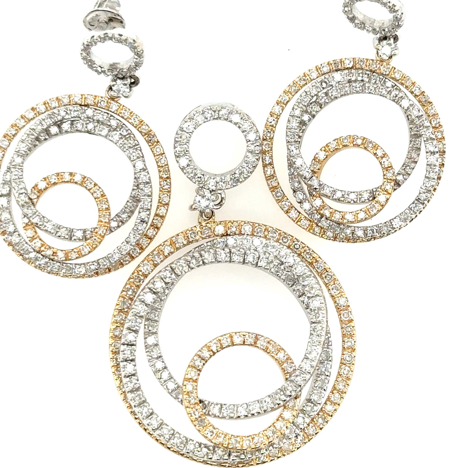 14k White & Yellow Gold and Diamond Pendant & Earrings (1 of 4)