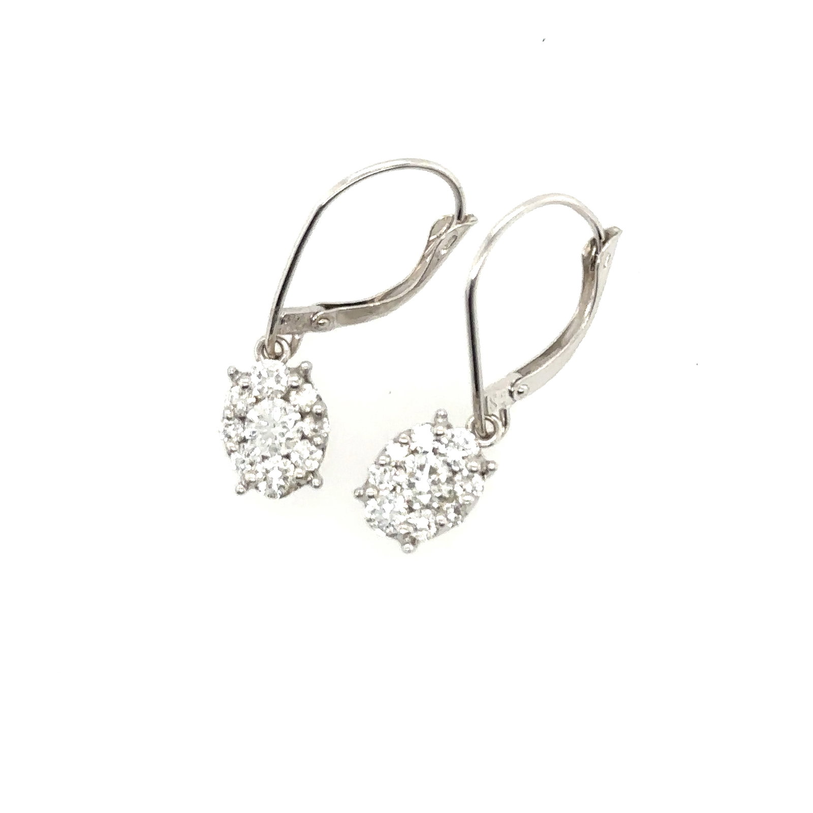 14k White Gold & Diamond Dangle Earrings (1 of 2)