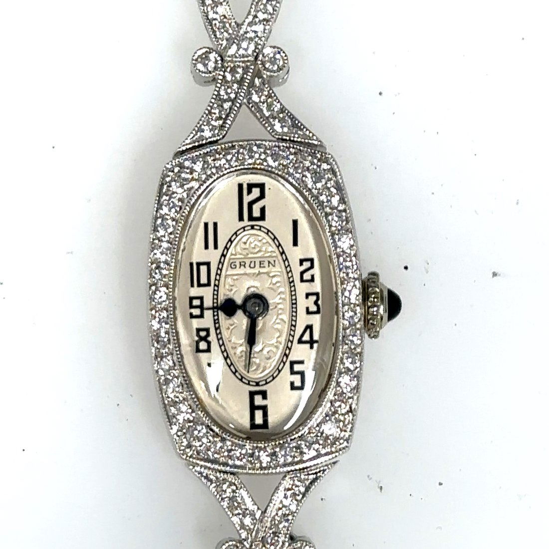 Vintage Gruen 14k White Gold & Diamond Ladies Watch (1 of 8)
