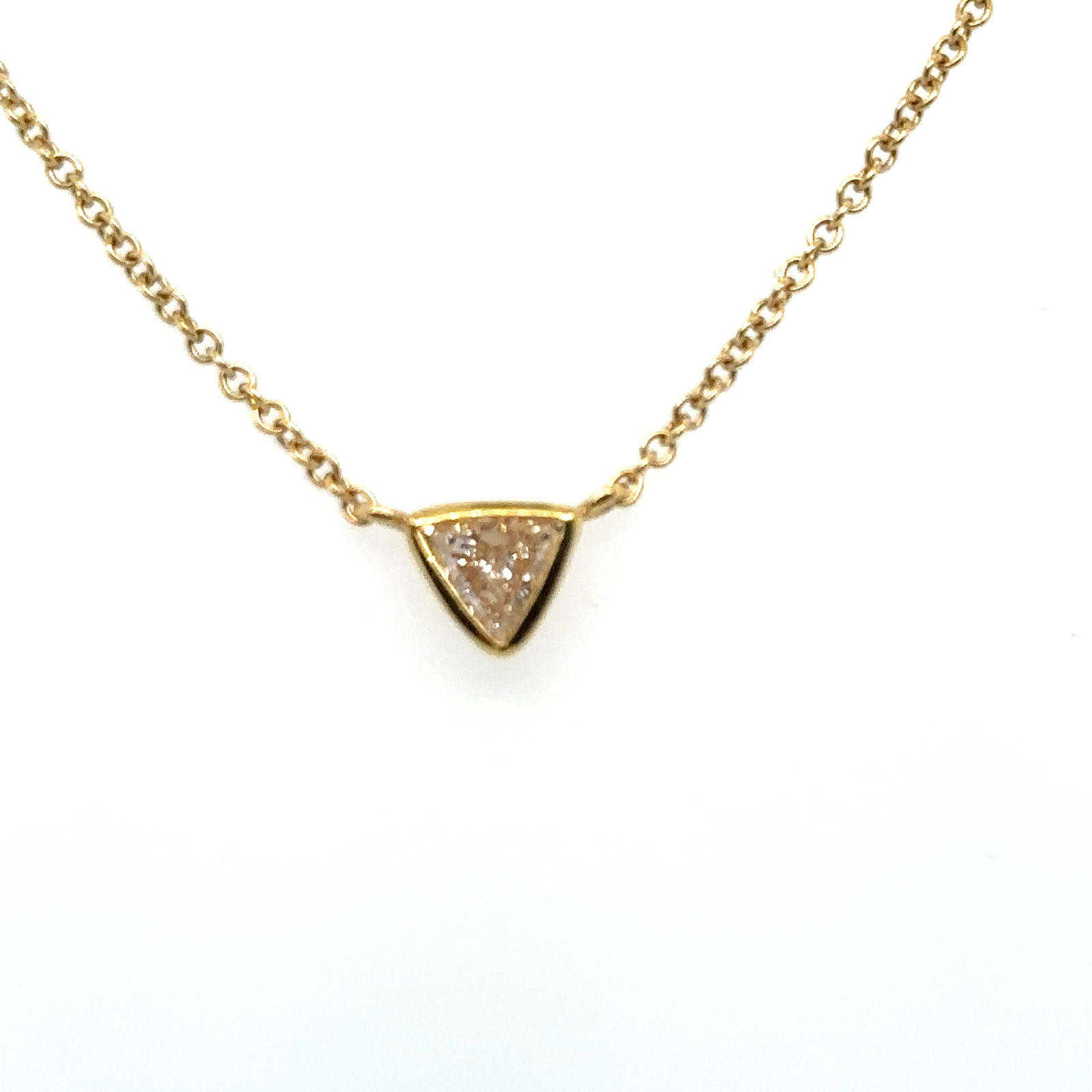18k Gold Chain With Triangular Diamond  & Matching Ring (1 of 5)