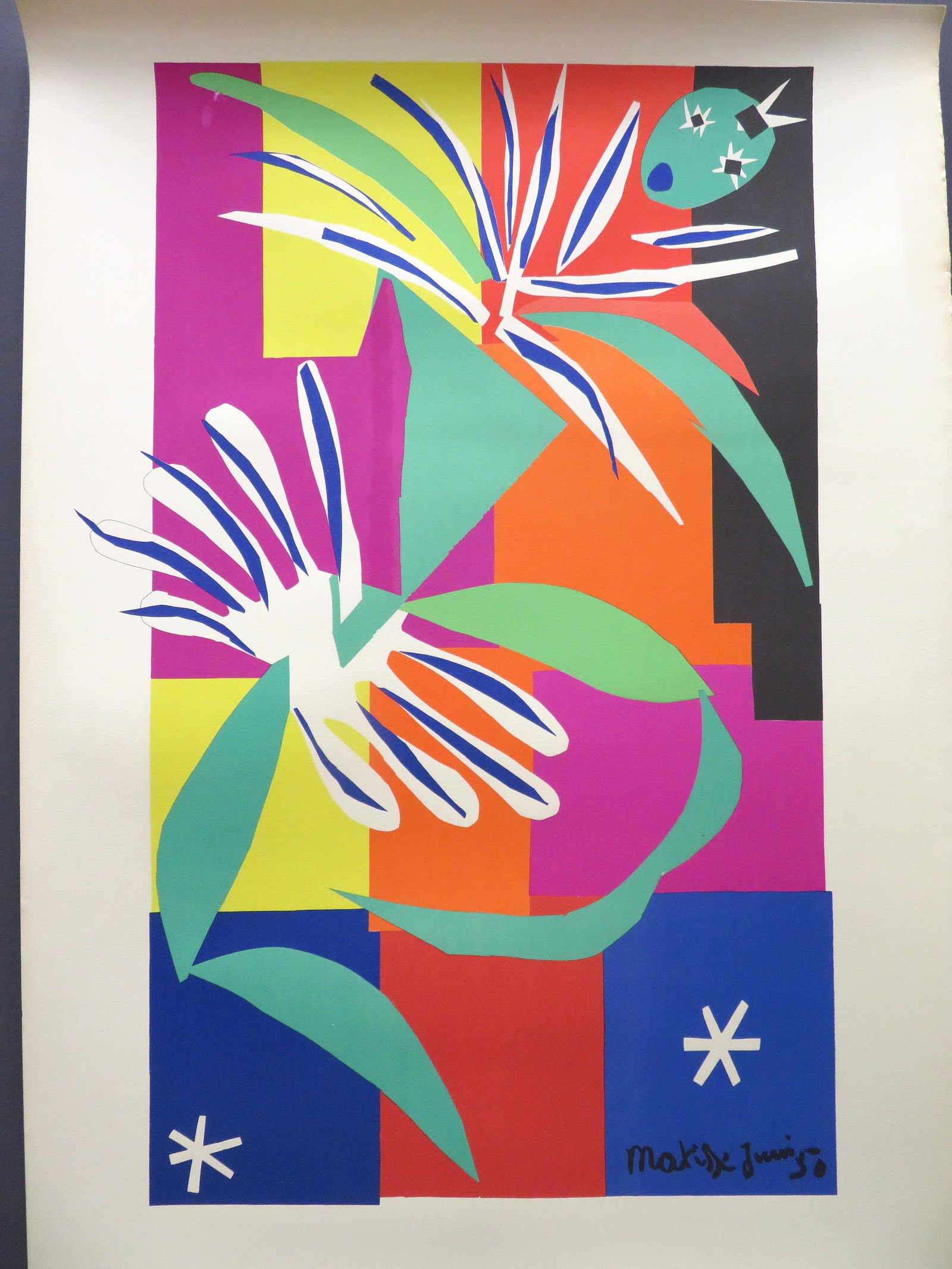 Henri Matisse Nice, France Tourism Poster: Lithograph celebrating Matisse’s La Danseuse Creole painting. Publisher: French Government, 1965. Printer: Sorlier / Mourlot Paris. Sheet size: 40’’x26’’ unframed.
