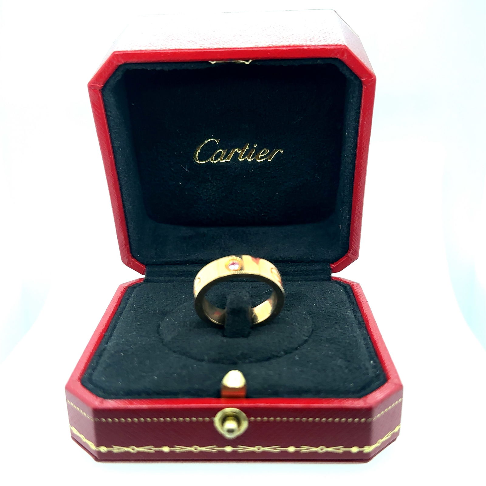 Cartier Love Ring with Pink Sapphire w/ certificate (1 of 3)