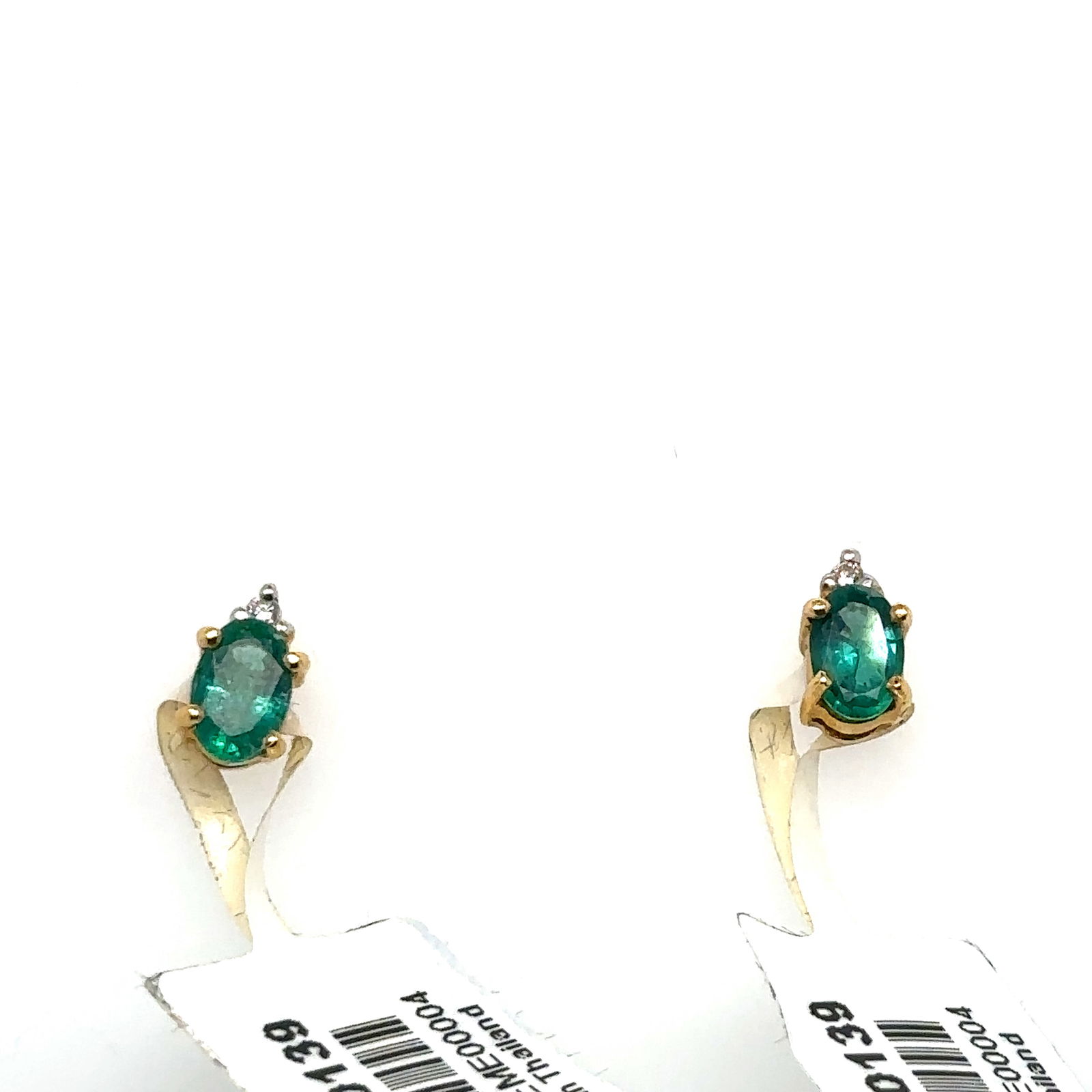 18k Yellow Gold & Emerald Stud Earrings (1 of 2)