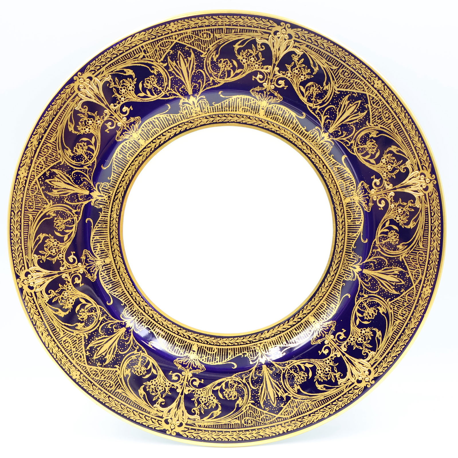 Set of 12 cobalt & gold Royal Worcester plates, Pattern Z-1708 (1 of 7)