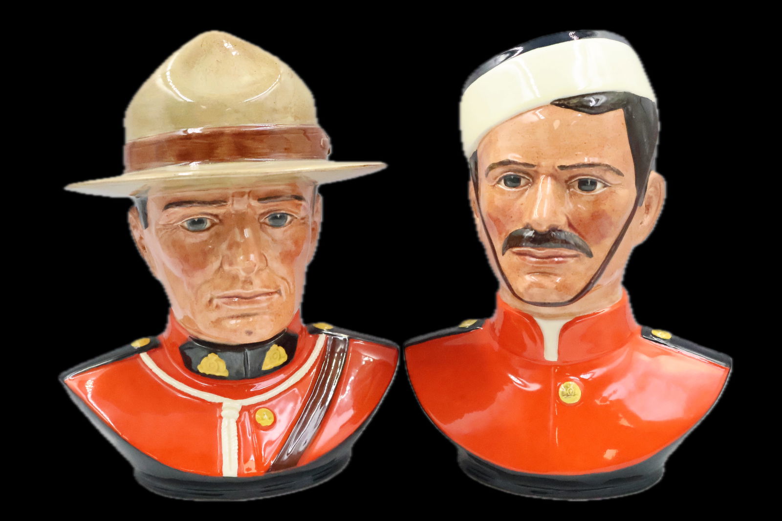 Pair of Royal Doulton Ceramic Busts, ''Mounties'' (1 of 6)