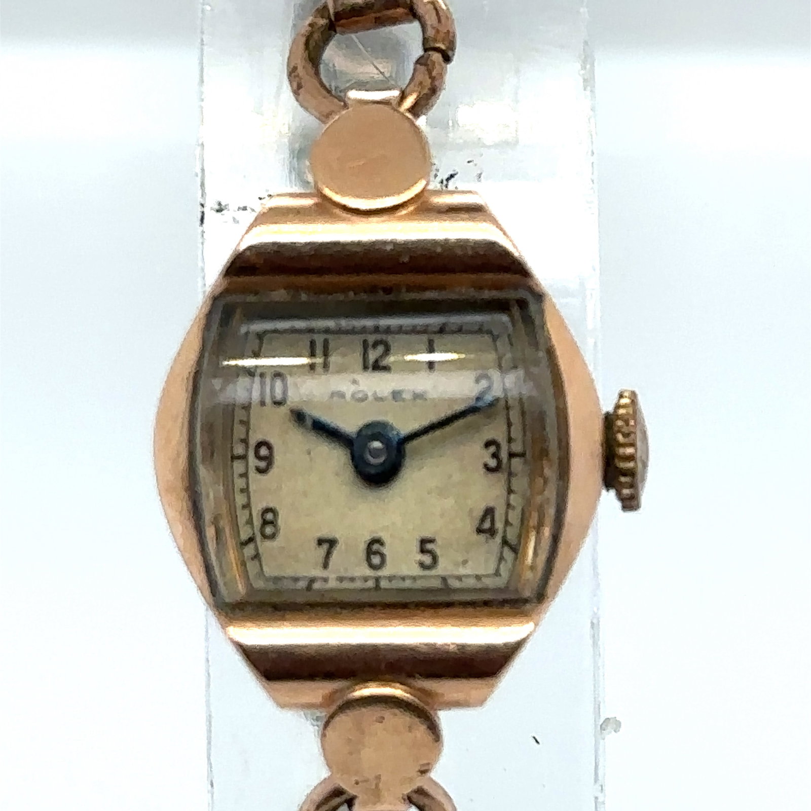 Vintage Ladies Rolex: stretch bracelet, plated, blus hands, case 18 mm