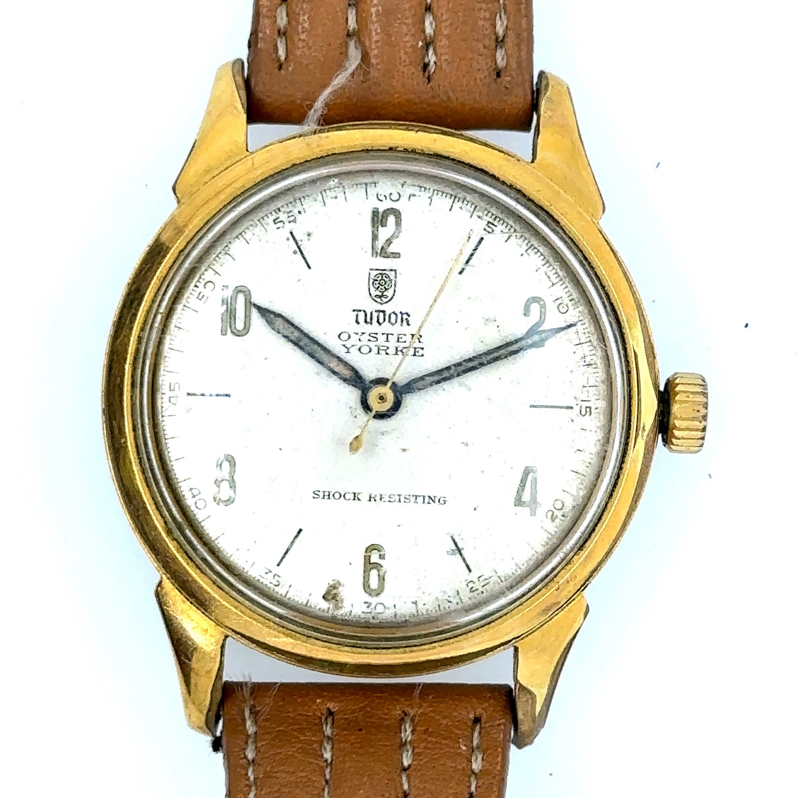 Tudor Oyster Yorke: 492242, black hands, new beige leatger strap/ year 1946 or 1959, manual
