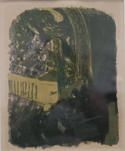 Édouard Vuillard, French (1868-1940): Lithograph on paper titled: ‘’ Une Galerie au Gymnase, 1900’’. Image size: 10.5’’x8.5’’ (Frame size: 24’’x21’’).