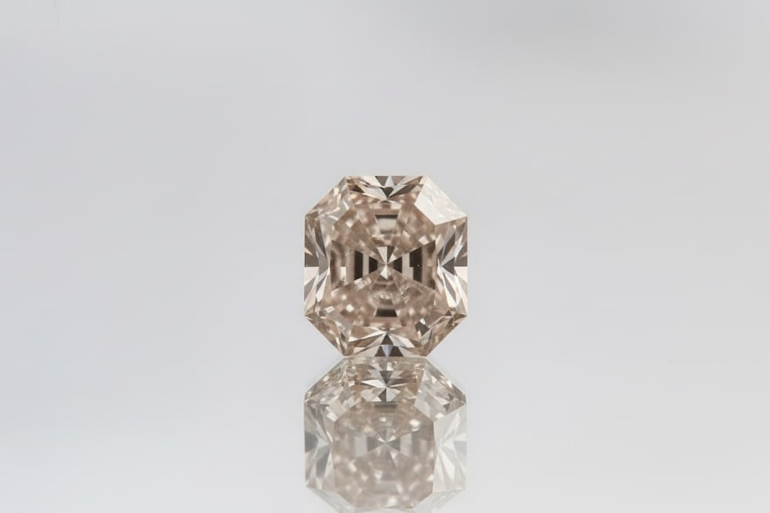 GIA 0.59ct Fancy Lt Brown Pink Diamond: Loose natural diamond. GIA report #6137044665. 0.59 carats. Fancy Light Brown Pink. Cut-cornered rectangular modified brilliant. Dimensions: 5.12 × 4.71 × 3.33mm.