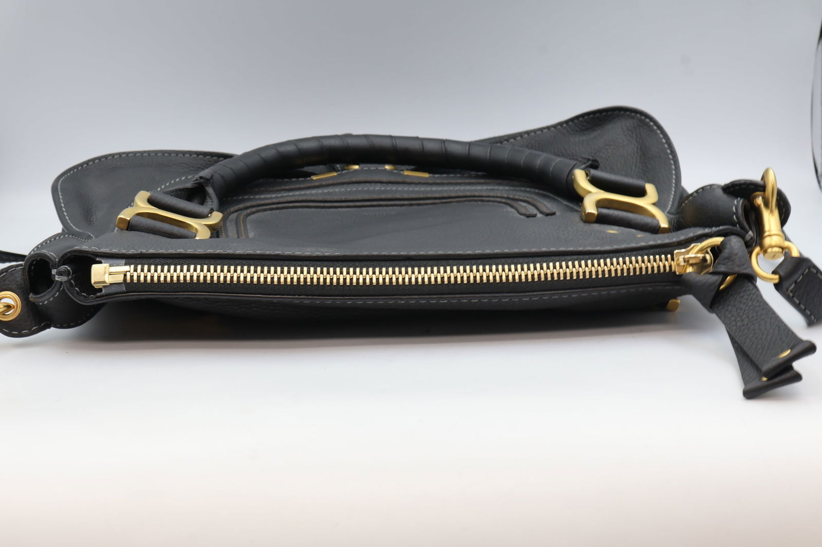 Chloé Marcie Black Leather Shoulder Bag - 3