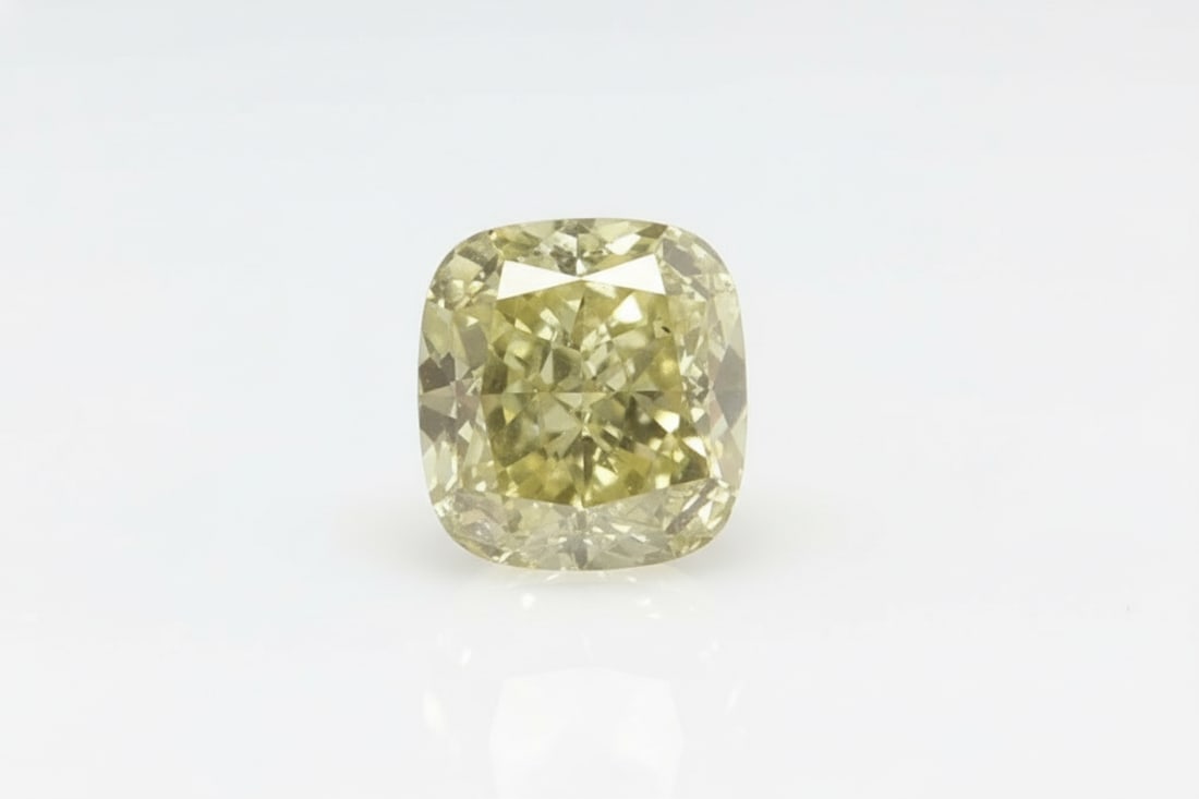 GIA 0.55ct Fancy Intense Yellow Diamond SI1: Loose natural diamond. GIA report #2155538793. 0.55 carats. Fancy Intense Yellow. Clarity: SI1. Cushion modified brilliant. Dimensions: 4.74 × 4.39 × 2.92mm.