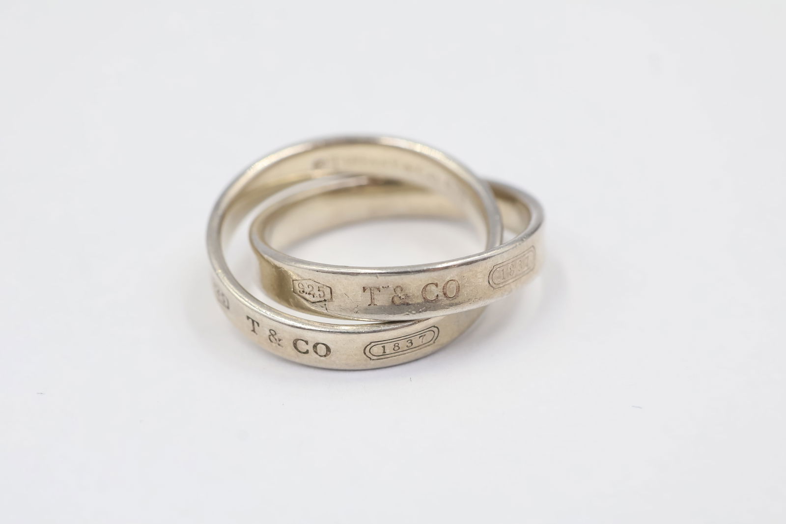 Tiffany & Co. 925 Silver Double Ring — Sz 6 (1 of 3)