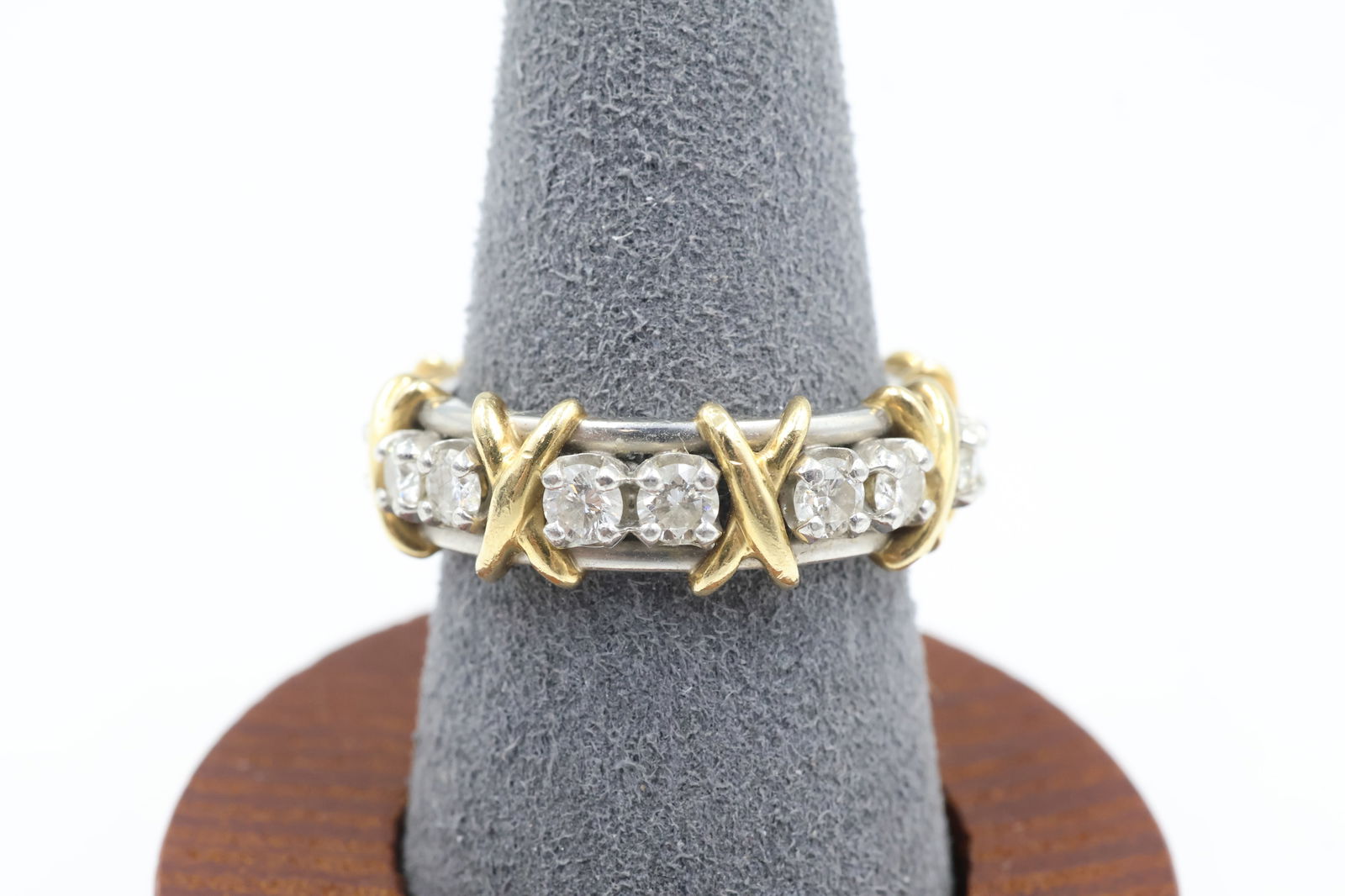 Tiffany & Co. 18k Two Tone Atlas Diamond Ring, Size 6, With Box: Elevate any jewelry collection with this stunning Tiffany & Co. ring from the iconic Atlas collection. Expertly crafted in a striking combination of 18k white and yellow gold, this piece features