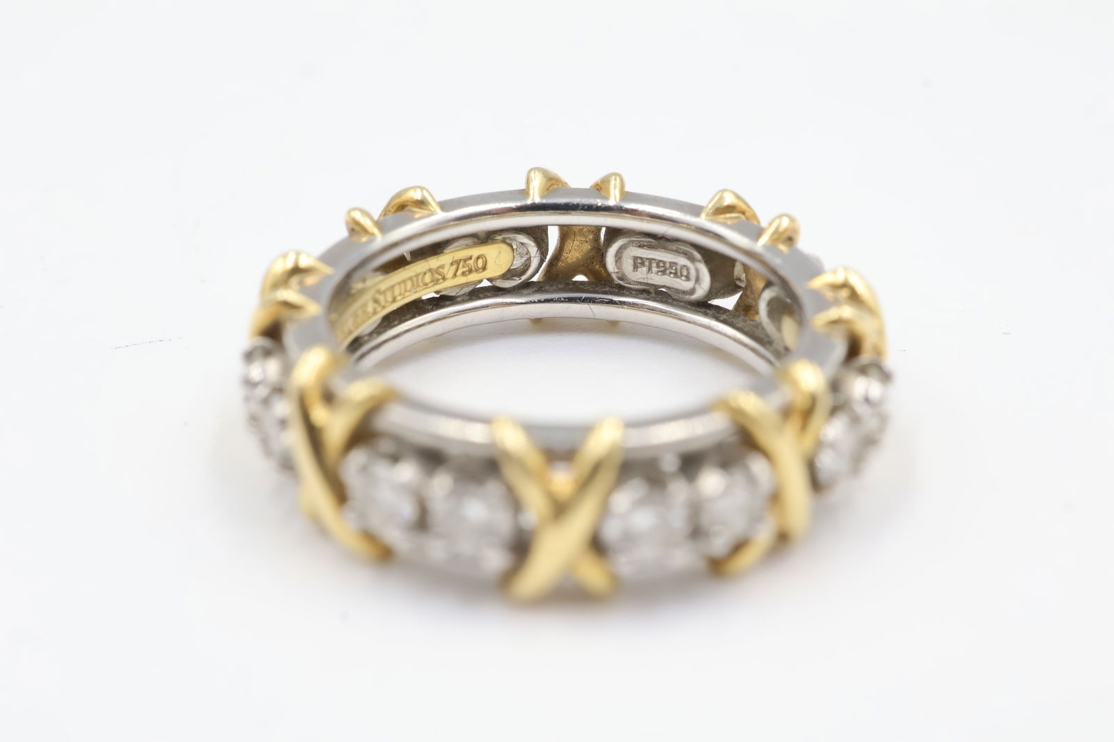 Tiffany & Co. 18k Two Tone Atlas Diamond Ring, Size 6, With Box - 3