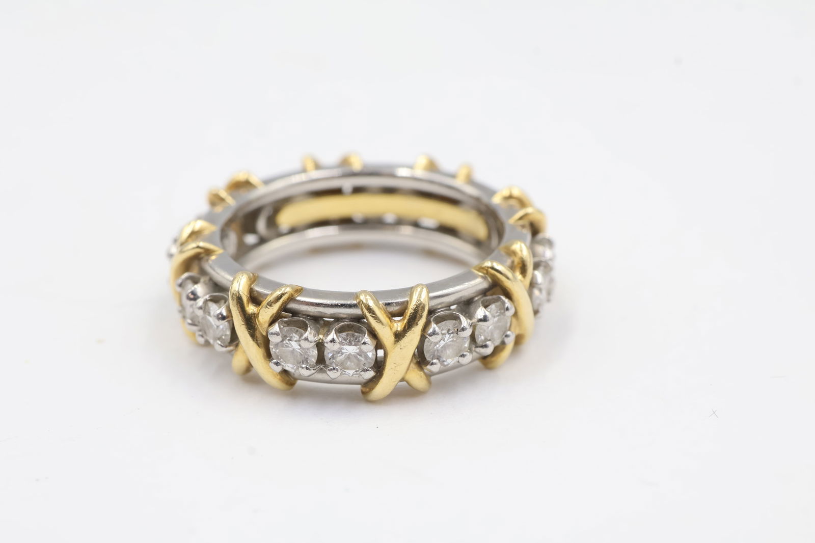 Tiffany & Co. 18k Two Tone Atlas Diamond Ring, Size 6, With Box - 4