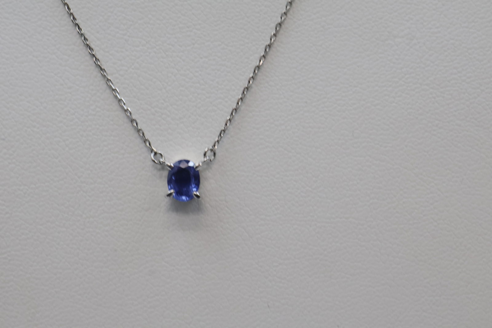 Solid Platinum Pendant with Captivating Blue Diamond - 2