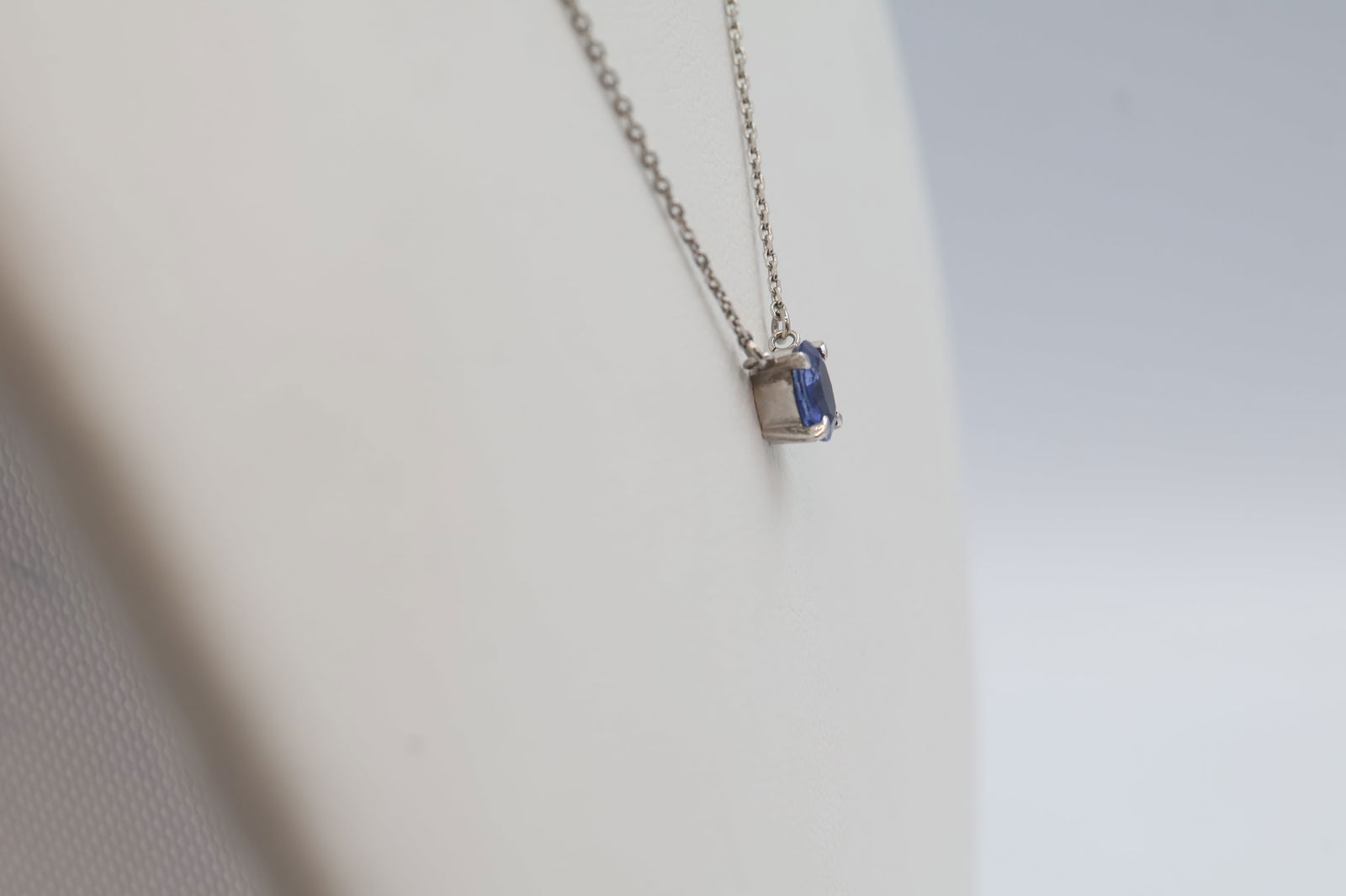 Solid Platinum Pendant with Captivating Blue Diamond - 4