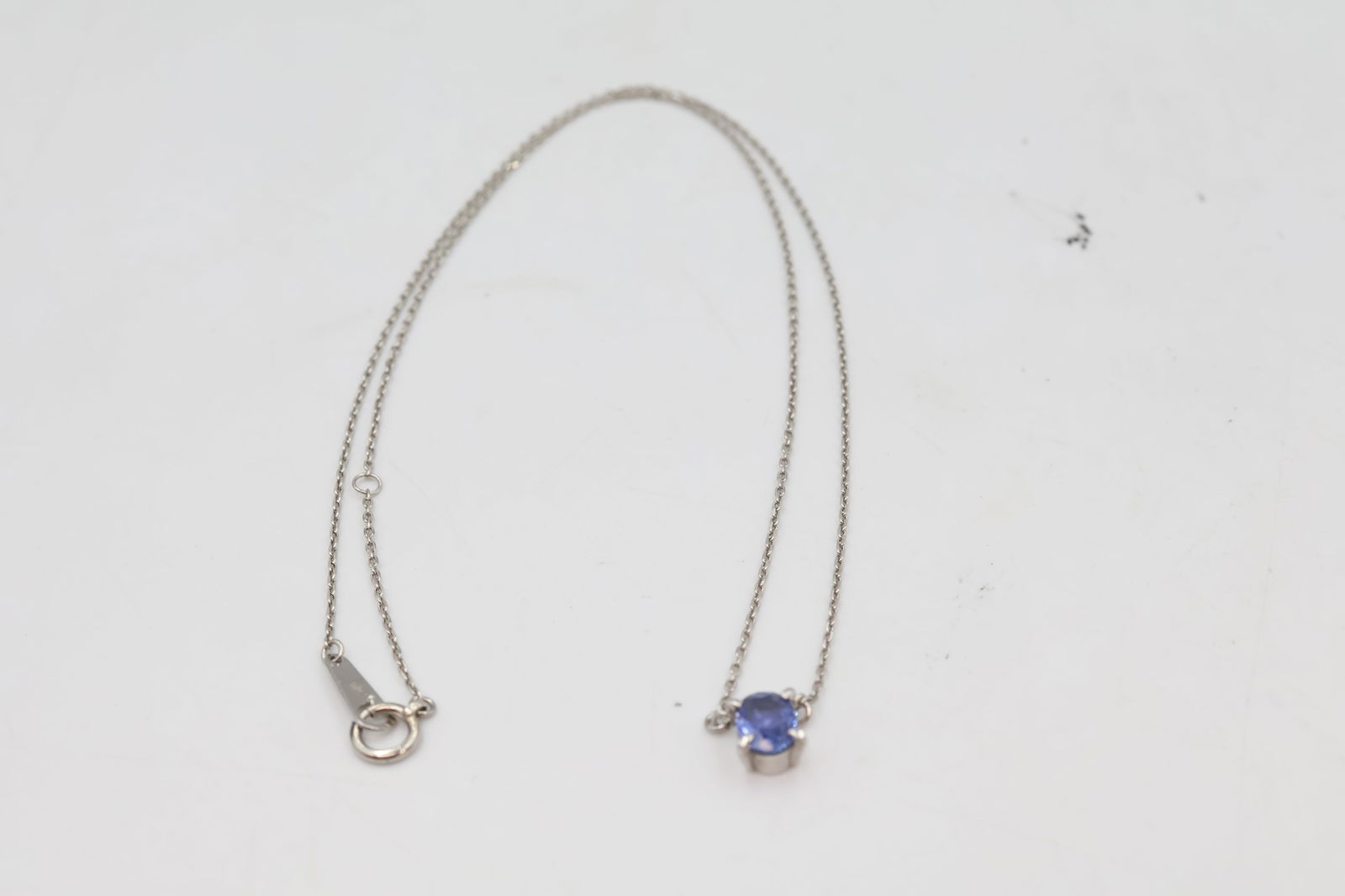 Solid Platinum Pendant with Captivating Blue Diamond - 5