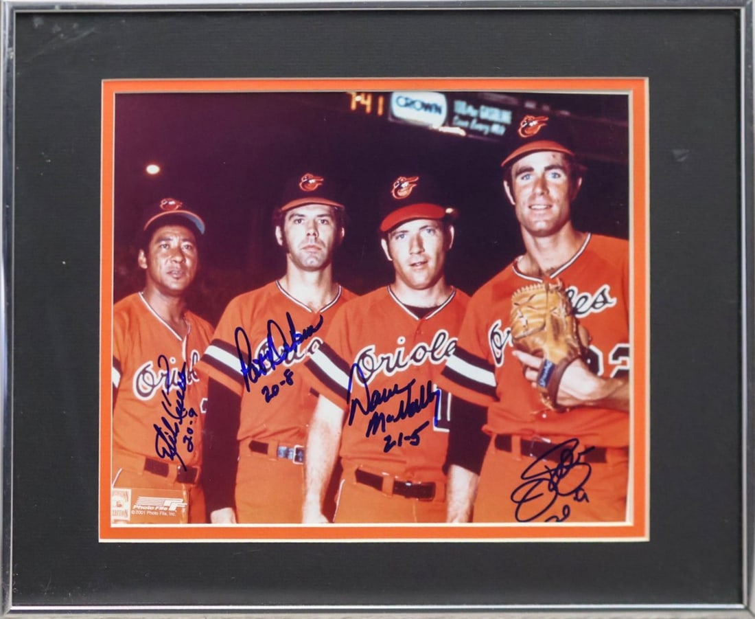 1971 Baltimore Orioles “Four 20-Game Winners" Multi-Signed Framed Display (1 of 6)