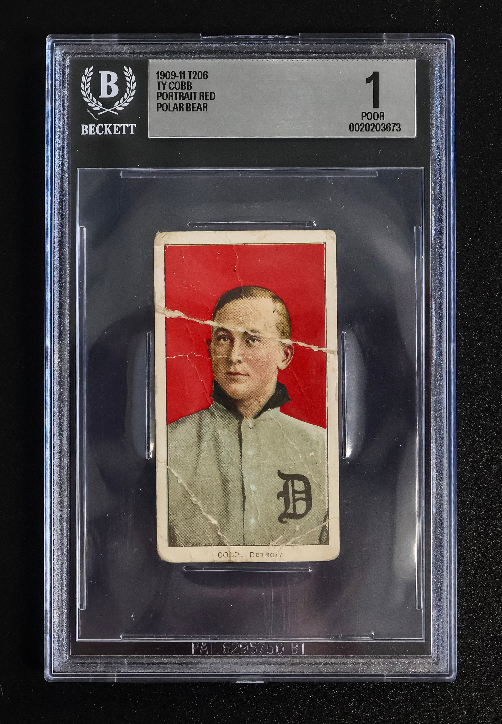 1909–1911 T206 Ty Cobb “Red Portrait” Tobacco Card - Polar Bear Back - BGS 1 (1 of 3)