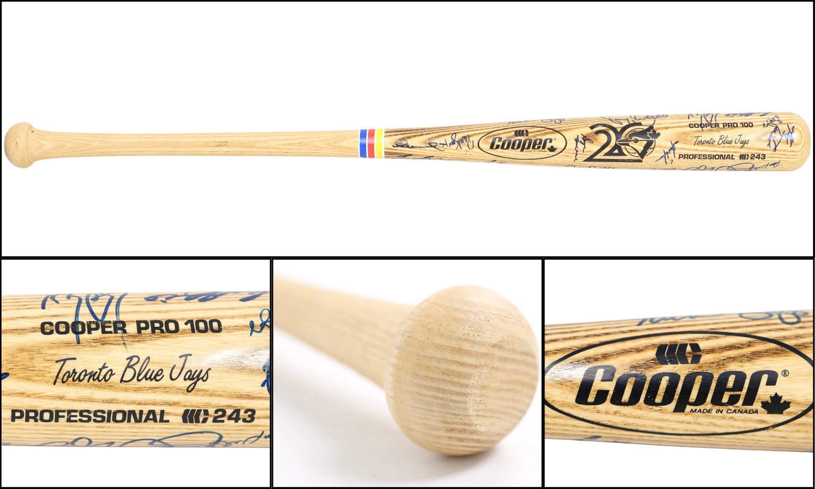 1996 Toronto Blue Jays 20th Anniversary Team-Signed Cooper Pro 100 Commemorative Bat (1 of 12)