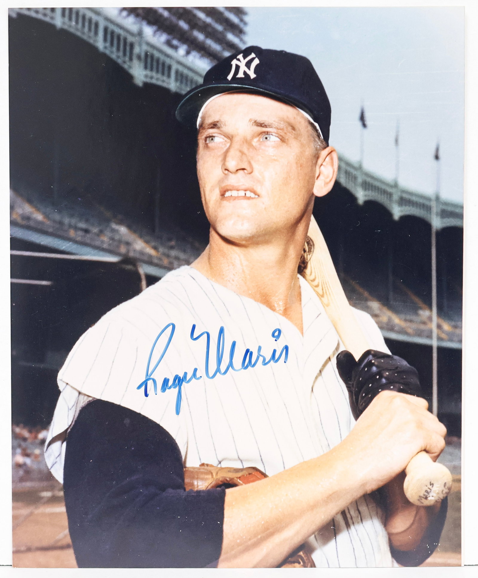 Roger Maris Signed Photo - New York Yankees 61 HR Season Icon: Roger Maris Signed Photograph - New York Yankees 61 Home Run Season Icon (Greenshields Collection) Signed color photograph featuring New York Yankees legend Roger Maris in a classic posed batting port