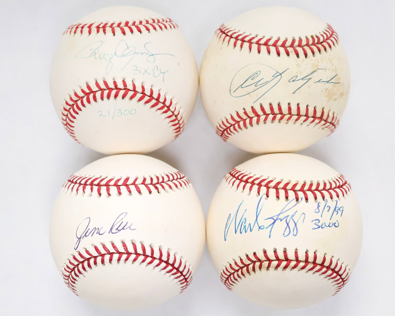 Boston Red Sox Legends Signed Baseball Lot - Yastrzemski, Boggs, Rice, & Clemens (1 of 3)