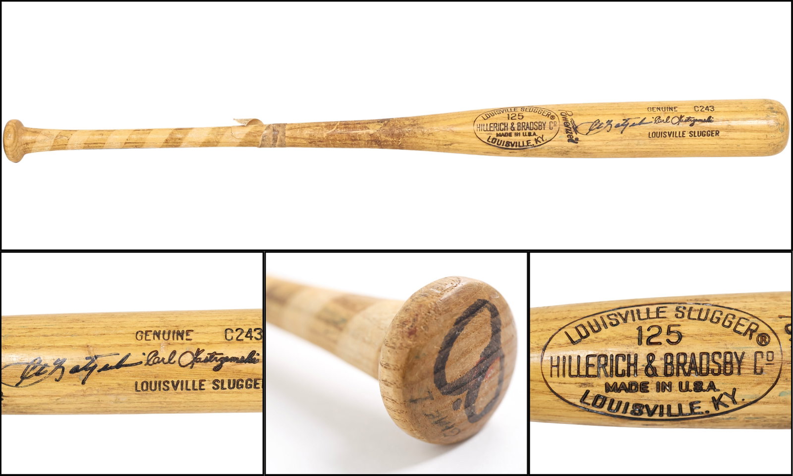 1978-79 Carl Yastrzemski Game-Used & Signed Louisville Slugger Bat – MEARS A9 – JSA LOA Auto: 1978-79 Carl Yastrzemski Game-Used & Signed Louisville Slugger Bat - MEARS A9 - JSA LOA In Progress (Greenshields Collection) Exceptional Carl Yastrzemski game used & signed Hillerich & Bradsby Louisv