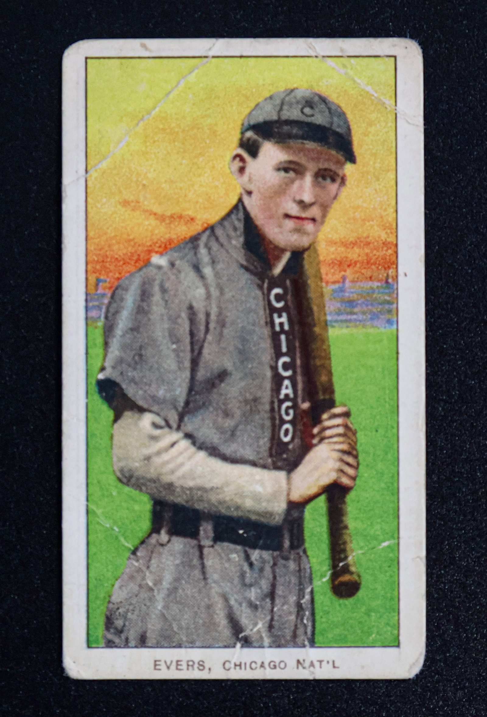 1909-1911 T206 Johnny Evers 'Bat On Shoulder' Tobacco Card – Polar Bear Back (1 of 2)