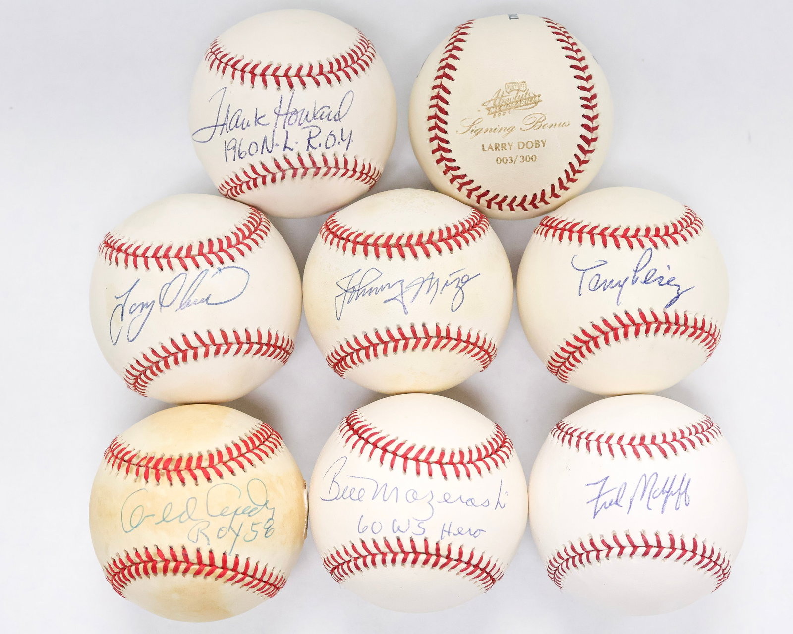 Vintage HOF Sluggers Signed Baseball Collection – Mize, Mazeroski, Doby, Cepeda, McGriff & More (1 of 5)