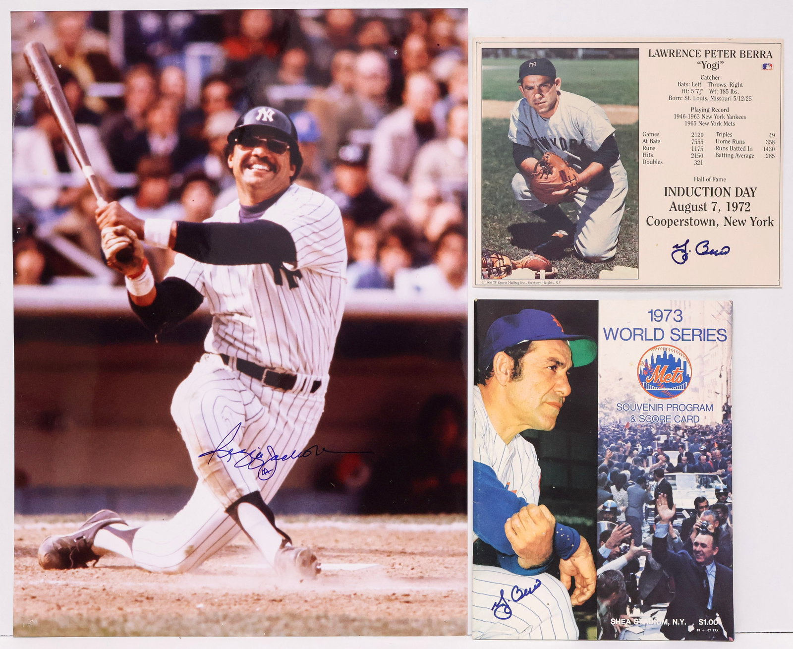 New York Yankees Signed Memorabilia Lot Featuring Reggie Jackson & Yogi Berra: New York Yankees Signed Memorabilia Lot Featuring Reggie Jackson & Yogi Berra - Upper Deck & Tuff Stuff Inc. COA's (Greenshields Collection) Group lot featuring signed New York Yankees memorabilia hig