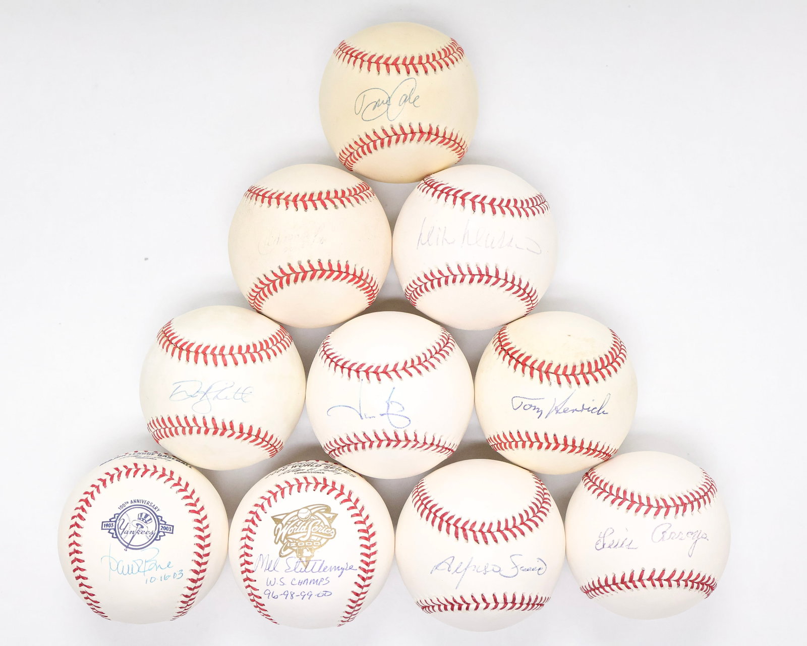 Yankees Signed Baseball Collection – Mussina, Cone, Giambi, Boone, Soriano, Stottlemyre & More (1 of 5)